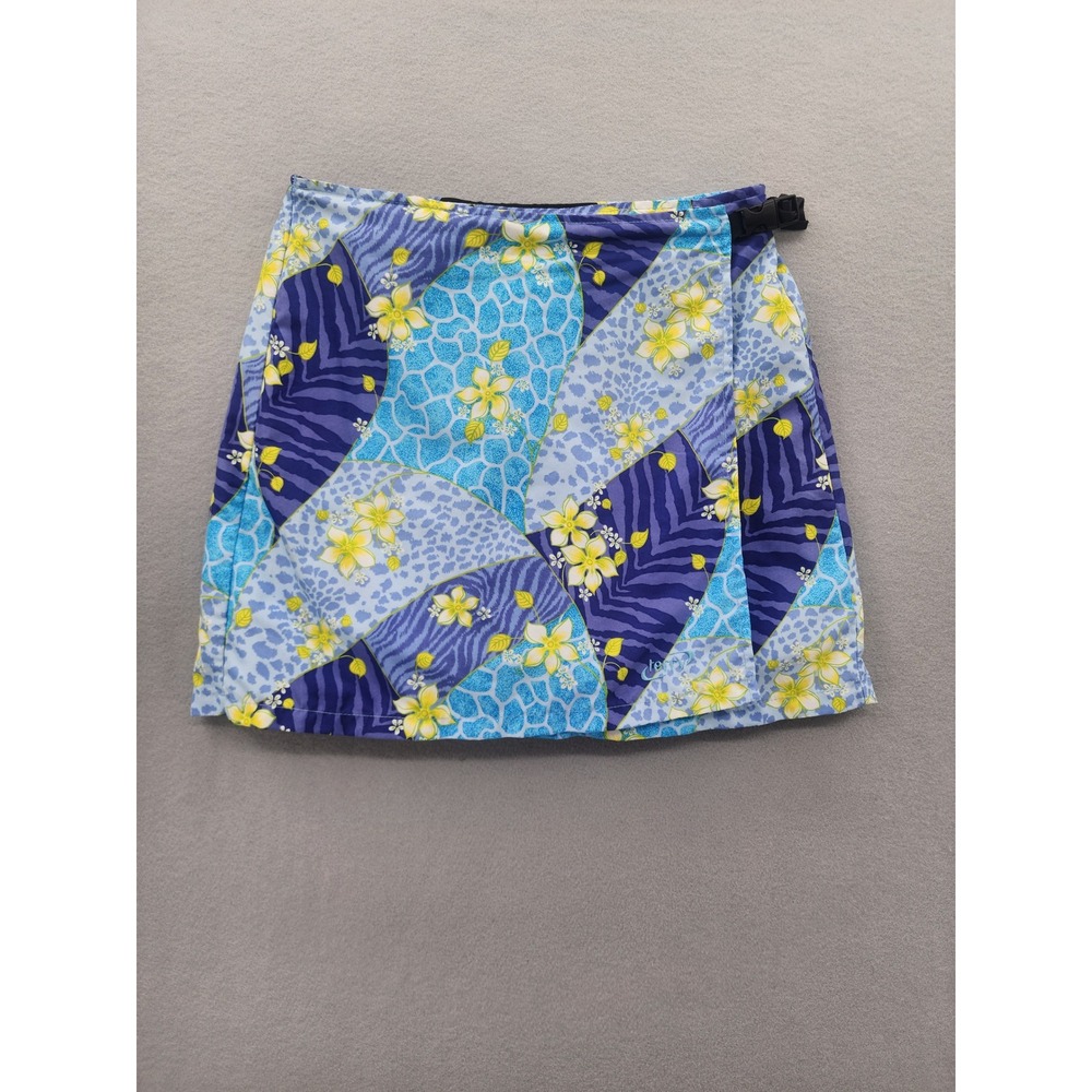 Terry Precision Apparel Vintage Cycling Skort Lg Blue Floral Animal Print Skirt